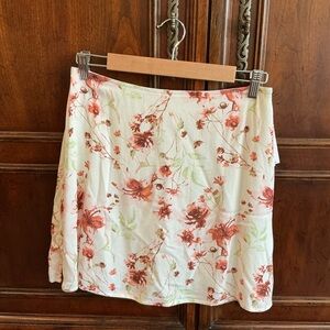 BP Floral Mini Skirt in Cream and Red